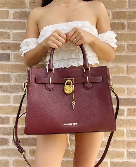 michael kors hamilton bag maroon|Michael Kors Hamilton bag outlet.